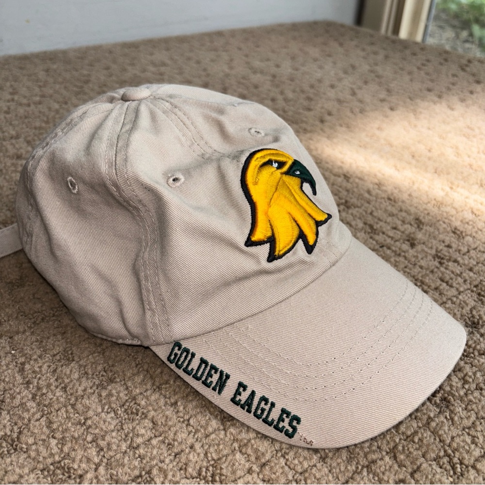 Golden Eagles tan Baseball Cap Yellow Eagle embroidered college adjustable strap